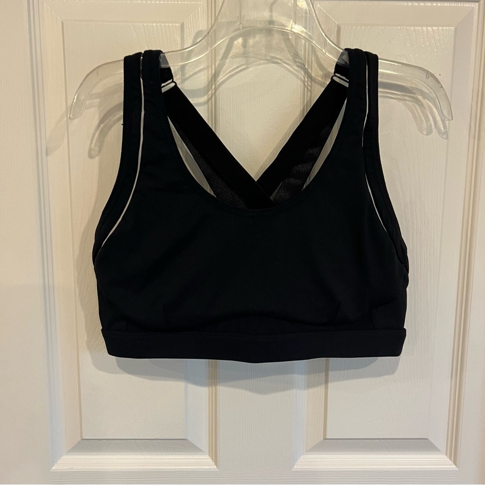 Fabletics Black Racerback Sports Bra with Adjustable straps